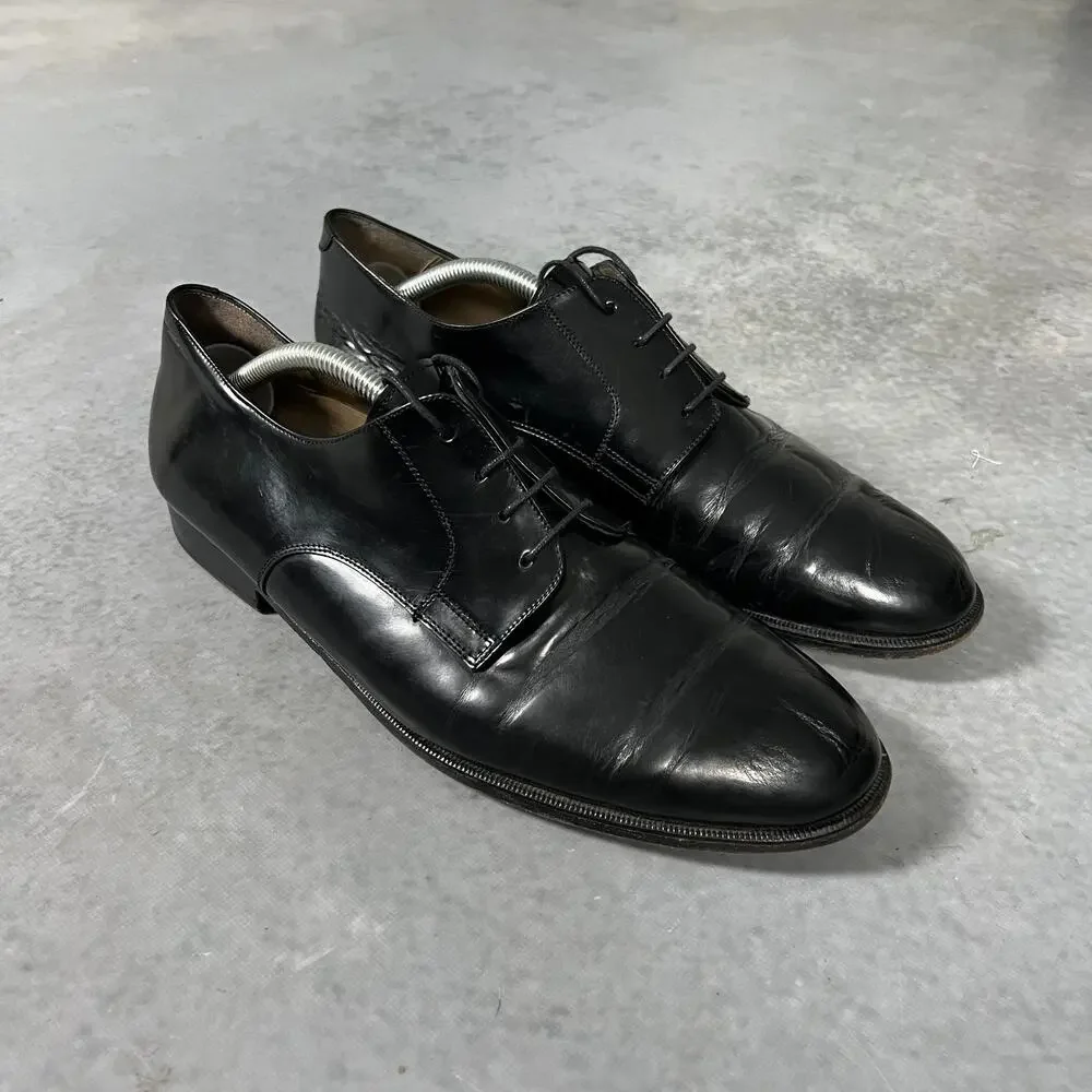 Pierre Cardin Black Leather Derby Dress Shoes Size: 44/10.5M